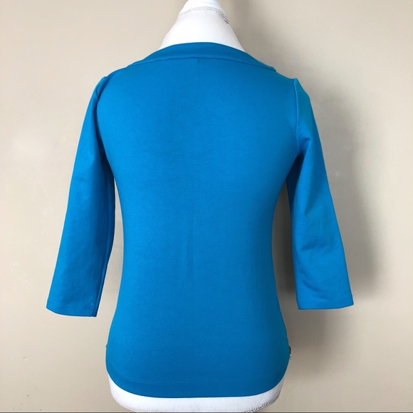 Ann Taylor Blue Side Zipper Top, Size: XS Petite - Picture 3 of 8